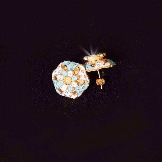 Picture of Flower Earings mina colour light blue