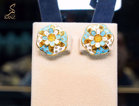 Picture of Flower Earings mina colour light blue